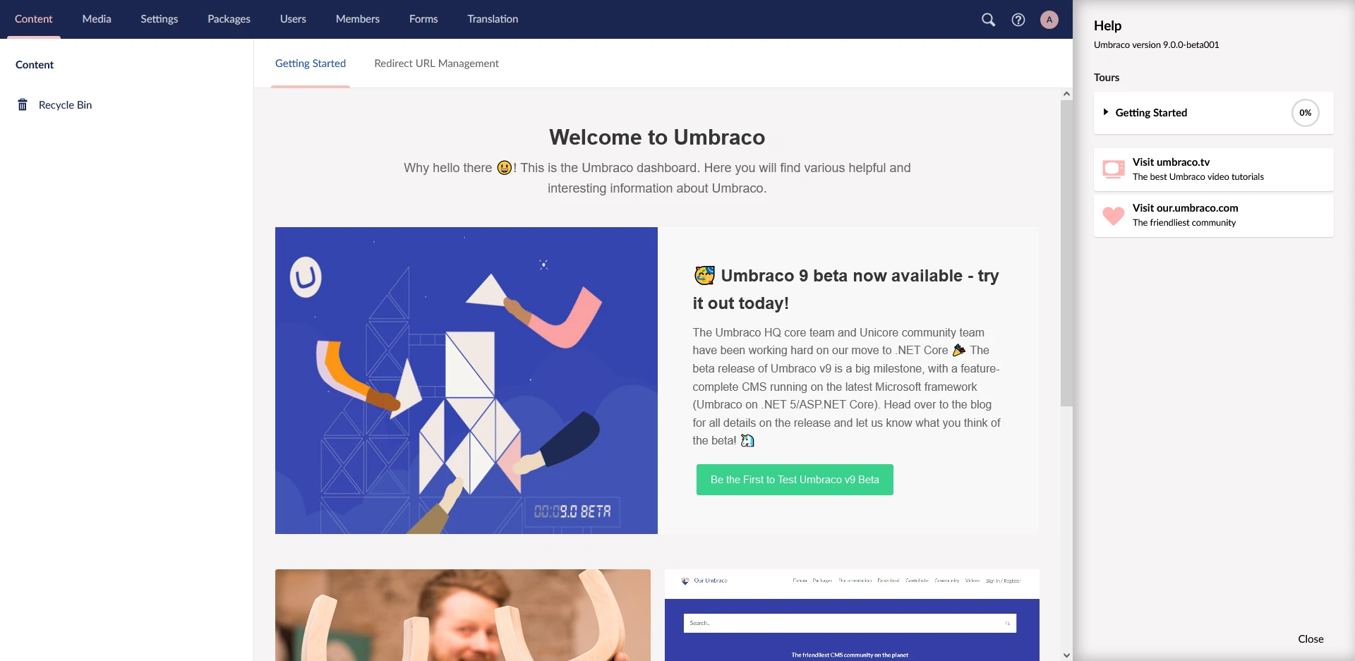 Umbraco 9 - Umbraco Backoffice
