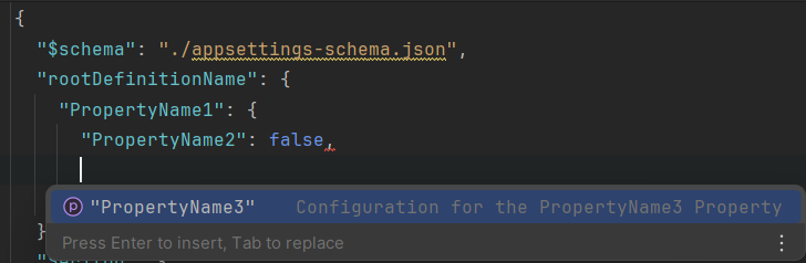 Attachment 1. Example of the appsettings.json structure based on the provided example schema