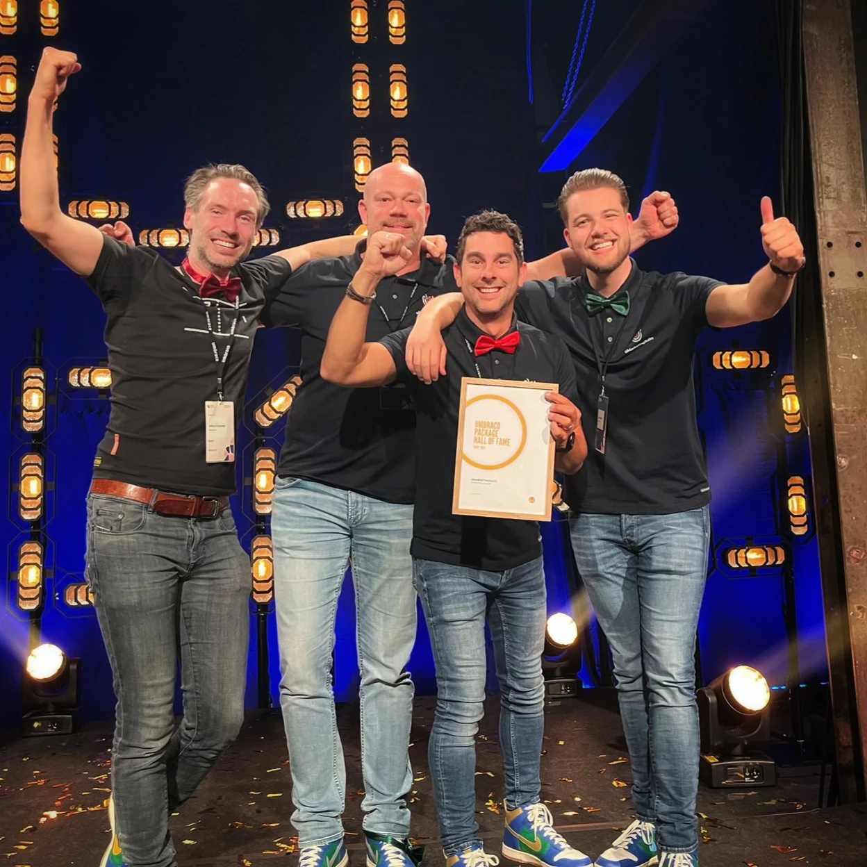 Attachment 3. Jeffrey, Leon, Tom and myself after receiving our Umbraco Package Hall of Fame Award