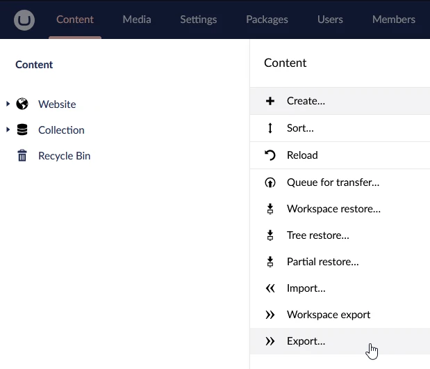 Attachment 1. Exporting Content